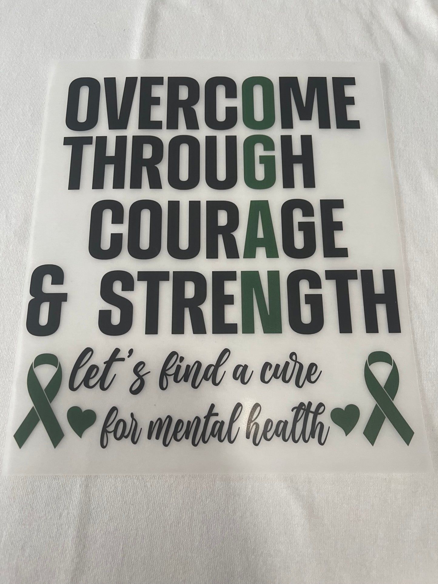 Overcome Courage Strength Mental Health-Dtf T-shirt Design