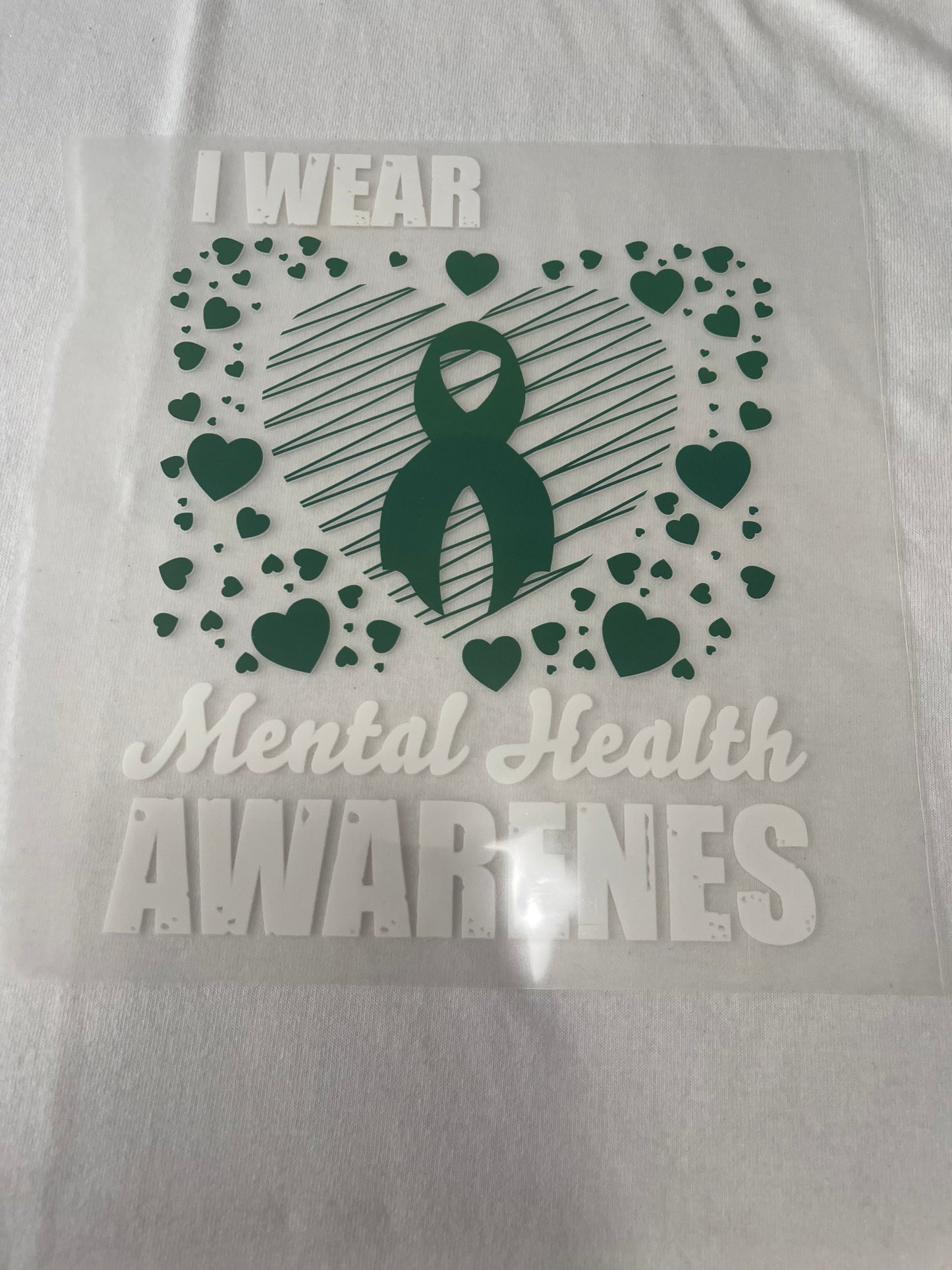 I wear Green Mental Health-Dtf T-shirt Design
