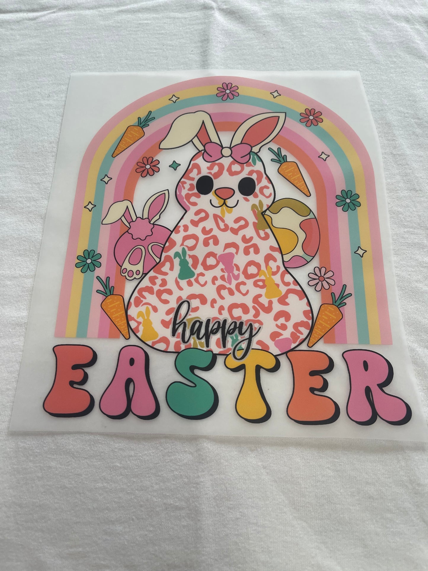 Floral leopard bunny-Dtf T-shirt Design