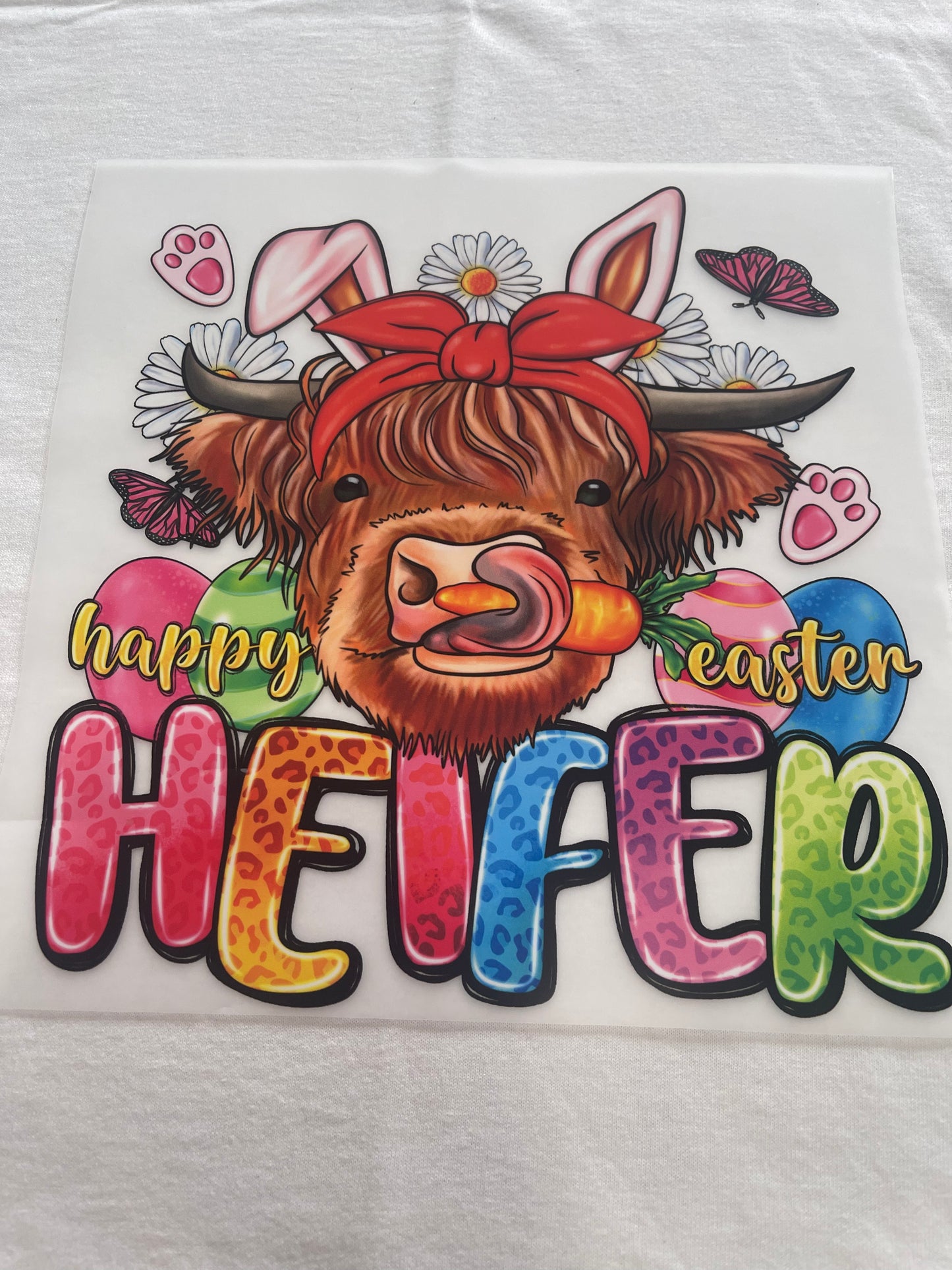 Happy Easter Heifer-Dtf T-shirt Design