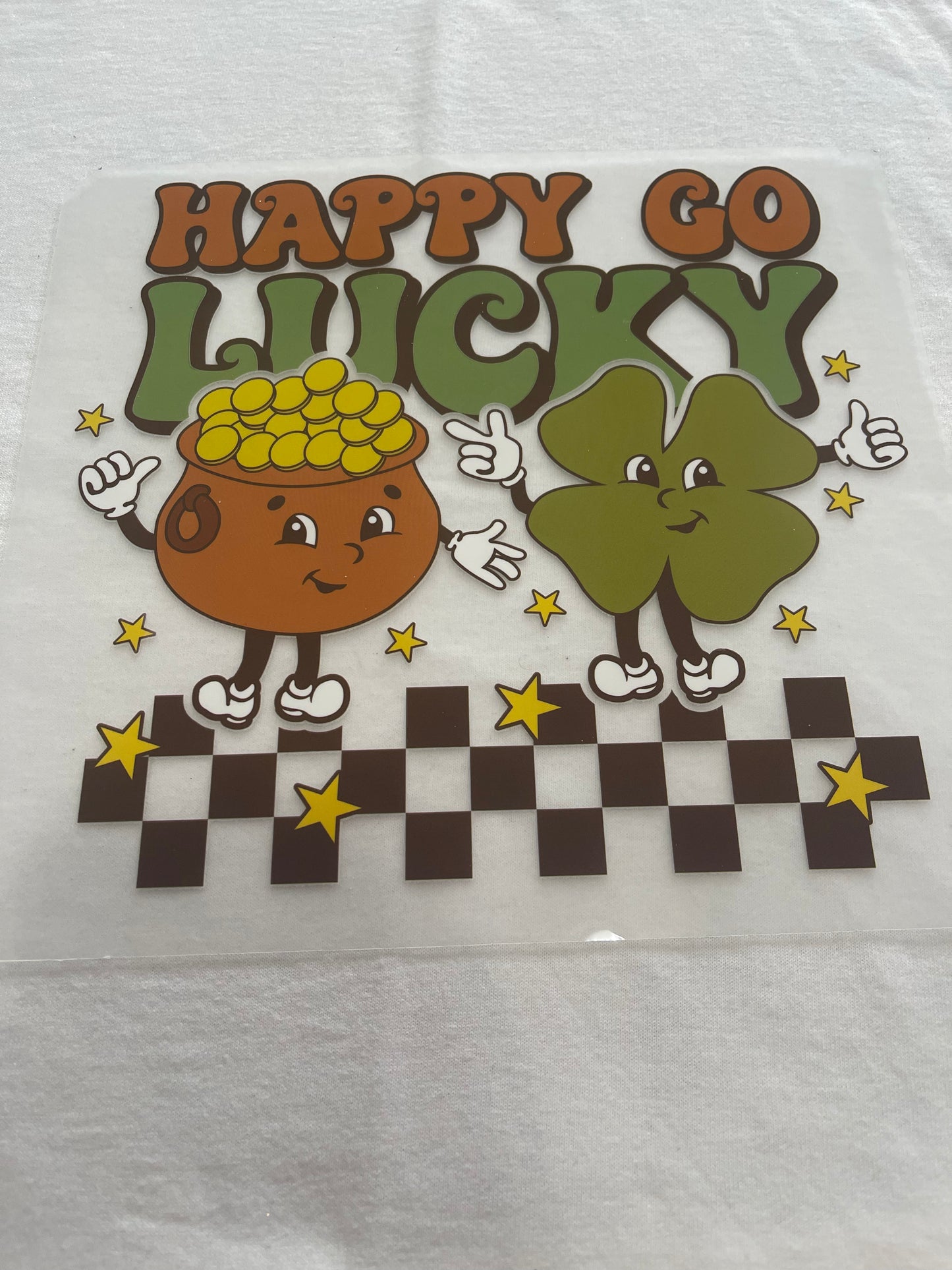 Happy Go Lucky St. Patrick's-Dtf T-shirt Design