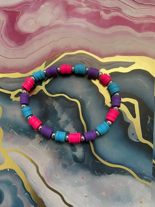 #07 Hot Pink, Purple & Blue~~Bracelet