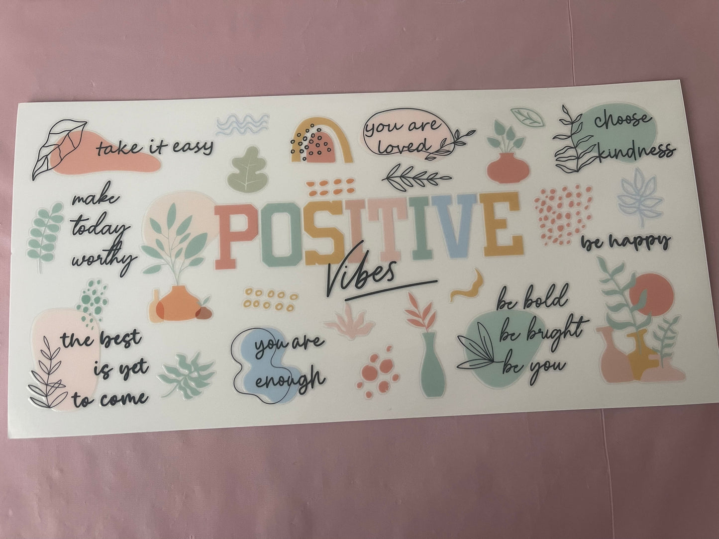 #97 Positive Vibes~~UV DTF CUP WRAP