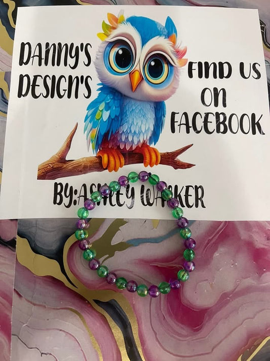 #122 Purple & Green~~Bracelet