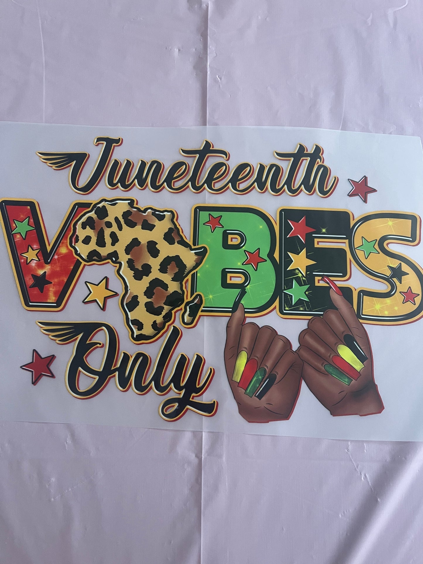 Juneteenth Vibes Only-Dtf Tshirt Design