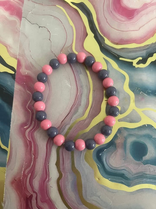 #108 Light Pink & Gray~~Bracelet