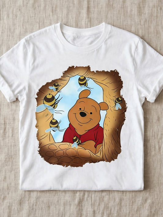 Pooh & Bees-Dtf T-shirt Design