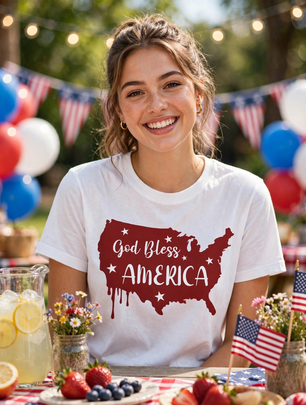 God Bless-Dtf T-shirt Design