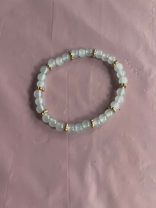 #141 Light Blue & Gold~~Bracelet