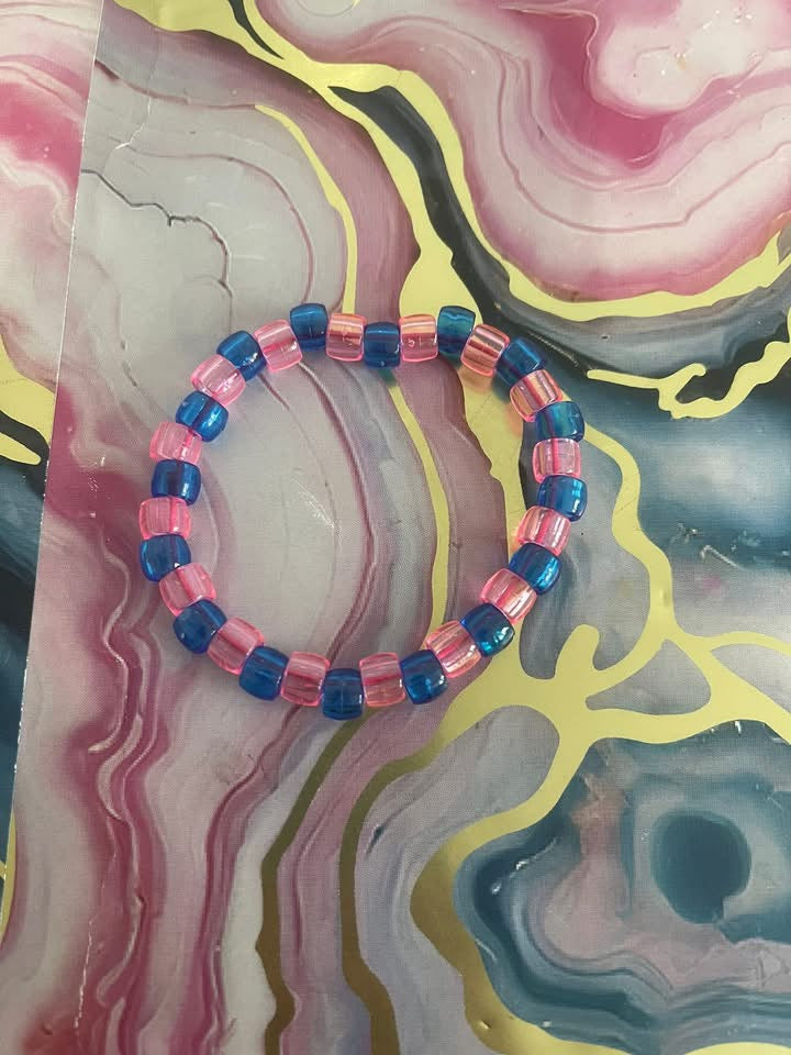 #98 Baby Pink & Blue~~Bracelet