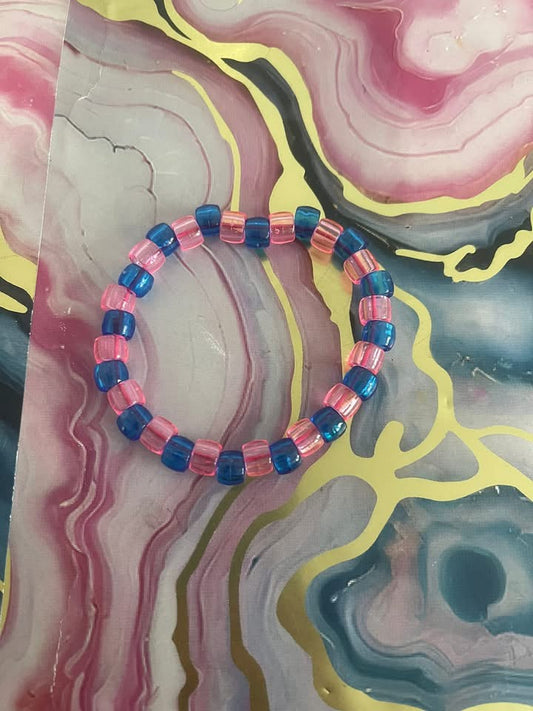 #98 Baby Pink & Blue~~Bracelet