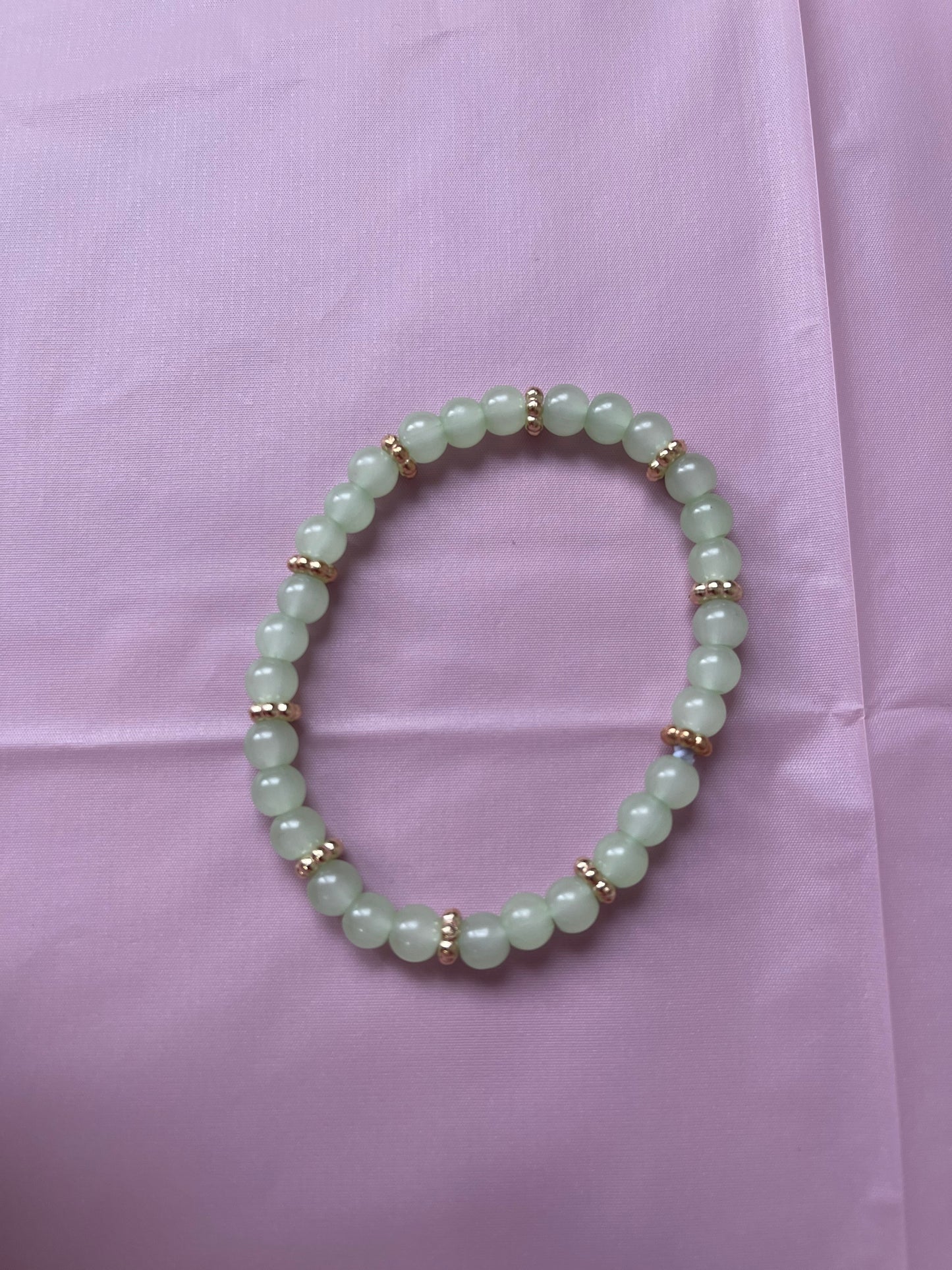 #104 Lime Green & Gold~~Bracelet