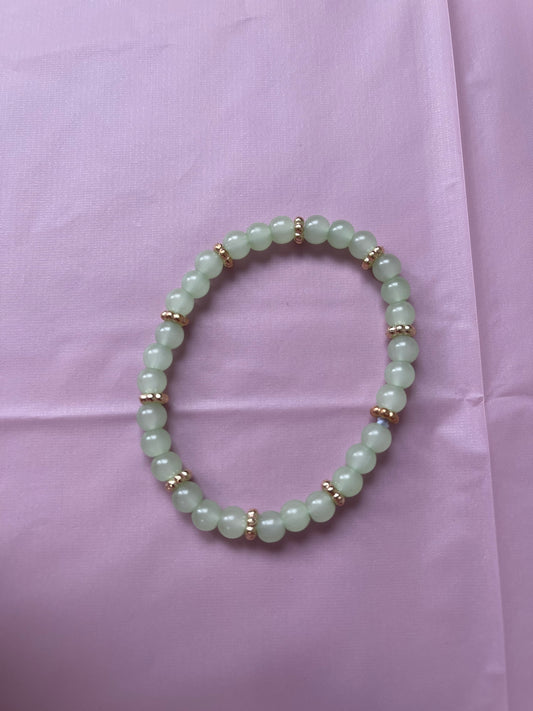 #104 Lime Green & Gold~~Bracelet
