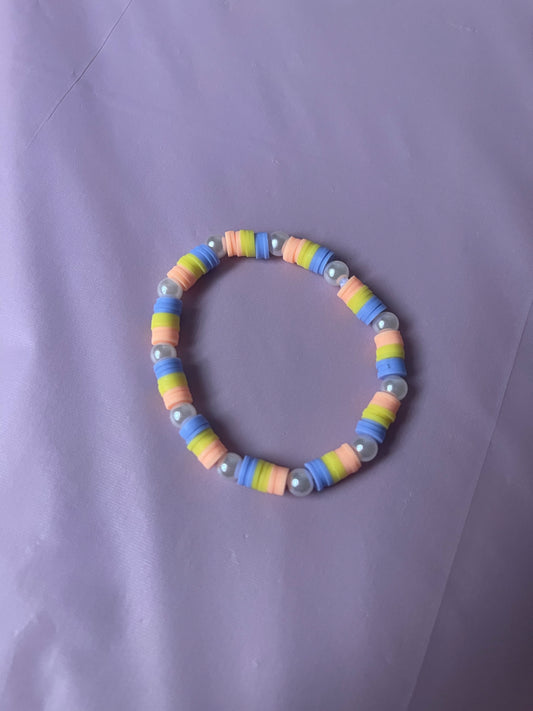 #214 Peach,Yellow & Blue~~Bracelet