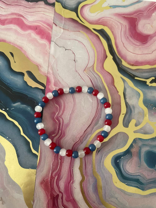 #127 Red, White & Blue~~Bracelet