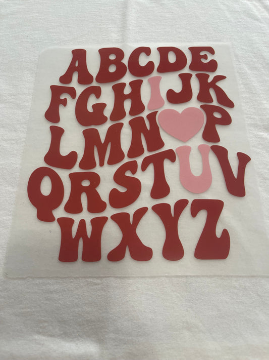 ABC I Love You Valentine-Dtf t-shirt