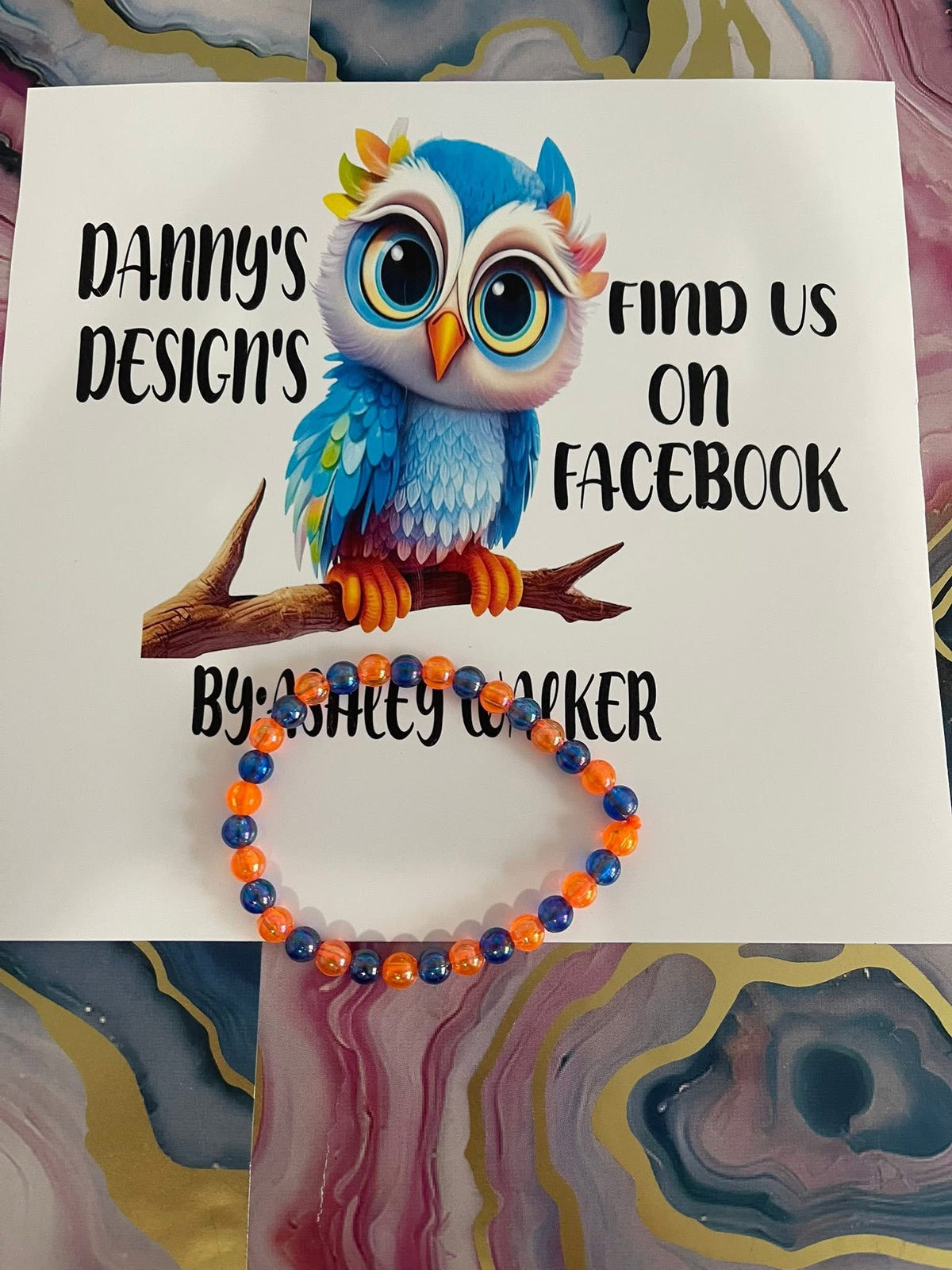 #148 Orange & Blue~~Bracelet