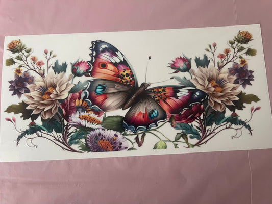 #104 Wildflowers Butterfly~~UV DTF CUP WRAP