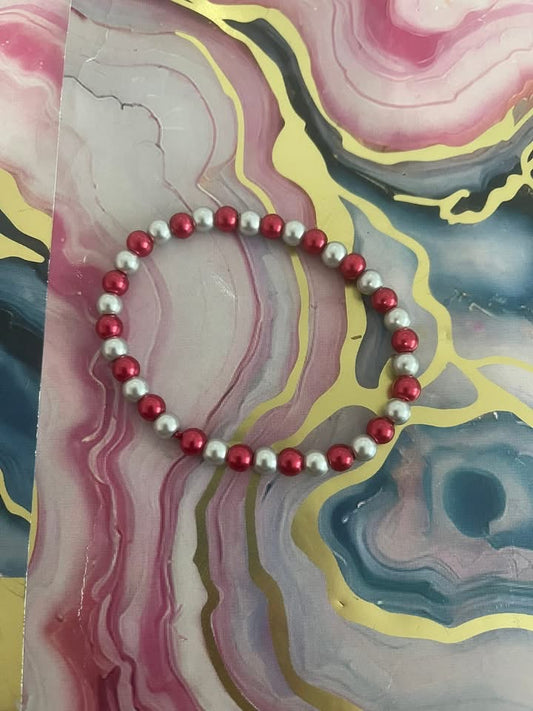 #124 Red & Silver~~Bracelet