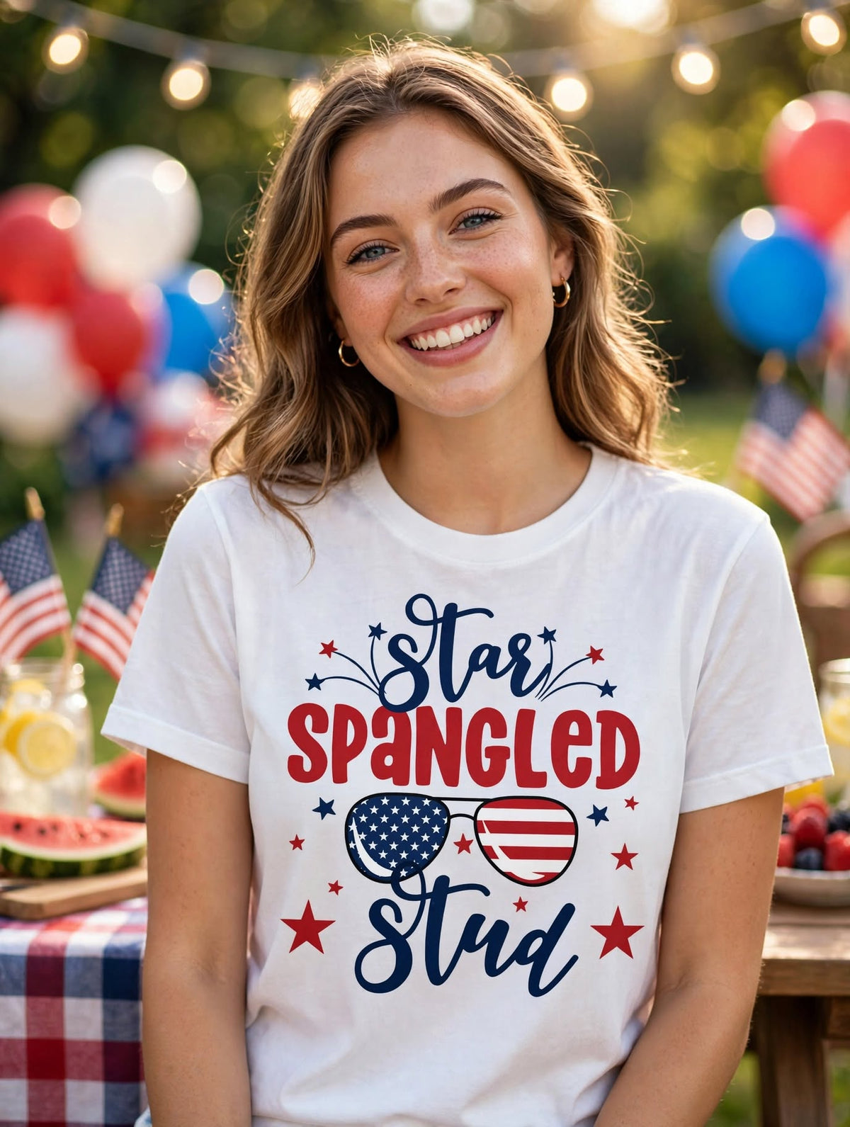 Star Spangled Stud-Dtf T-shirt Design