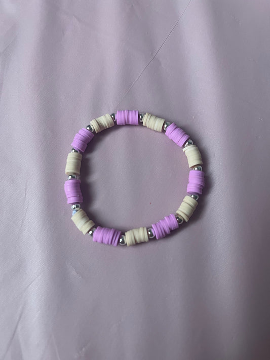 #195 Violet & Beige~~Bracelet