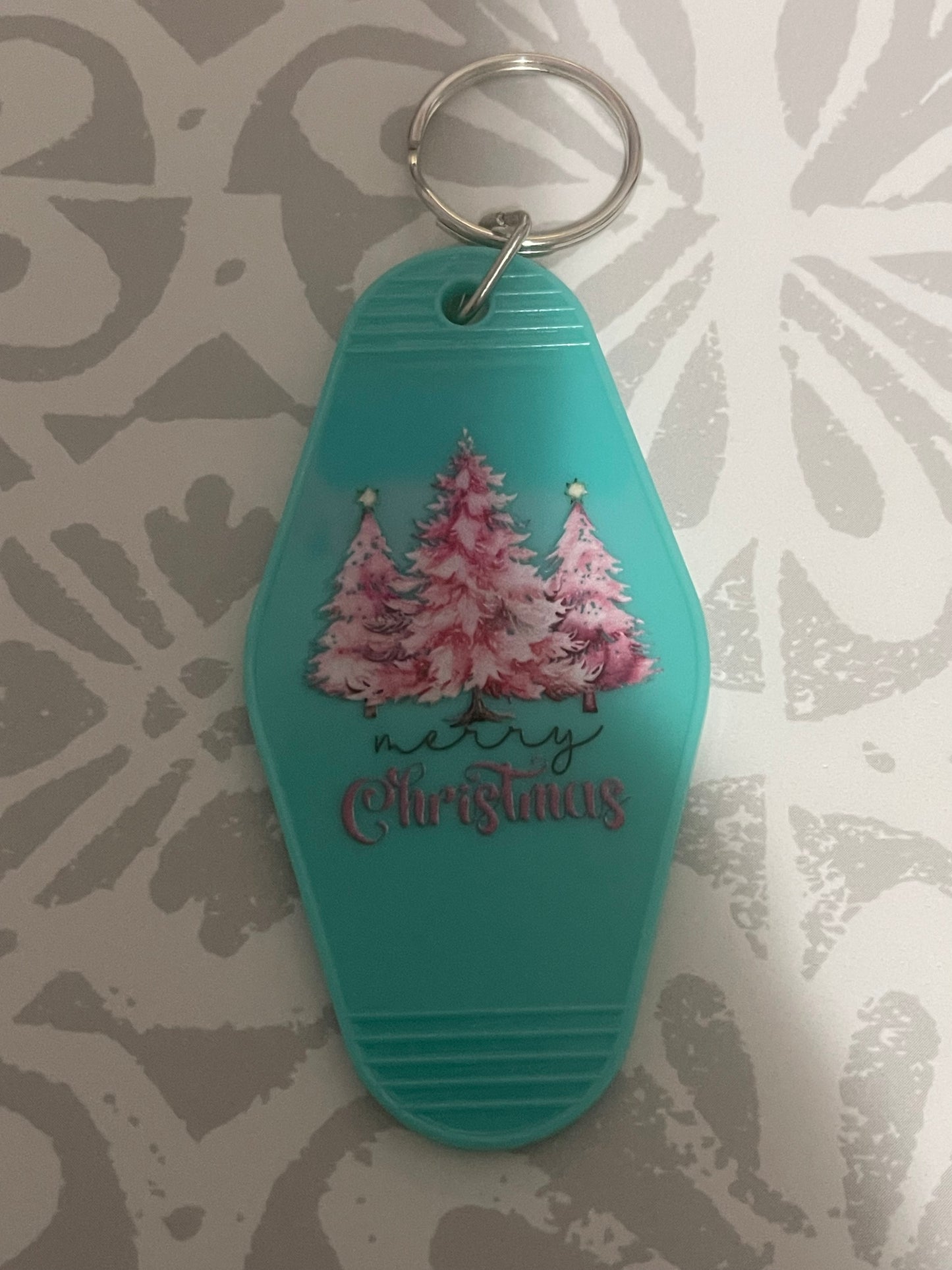 #30 Merry Christmas “Teal”~~Keychain