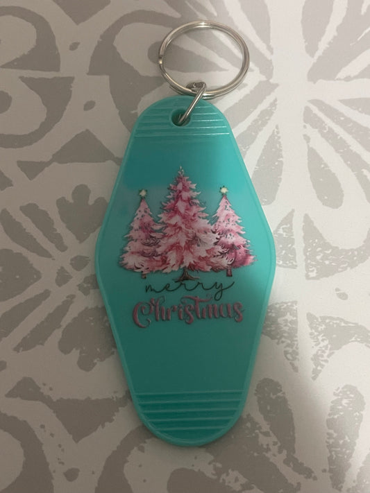 #30 Merry Christmas “Teal”~~Keychain
