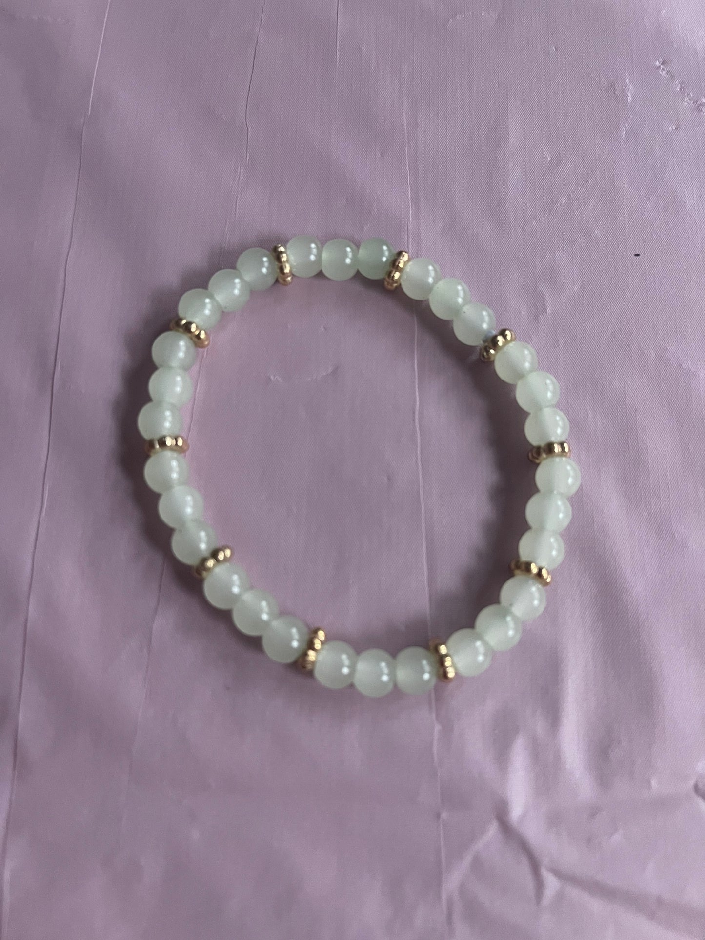#140 YellowGreen & Gold~~Bracelet