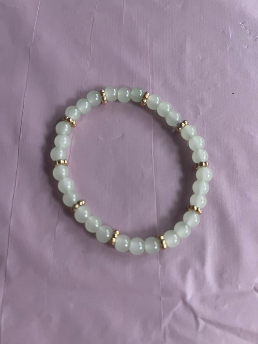 #140 YellowGreen & Gold~~Bracelet