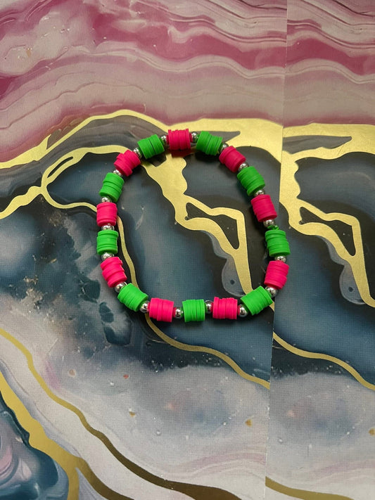 #21 Hot Pink & Green~~Bracelet