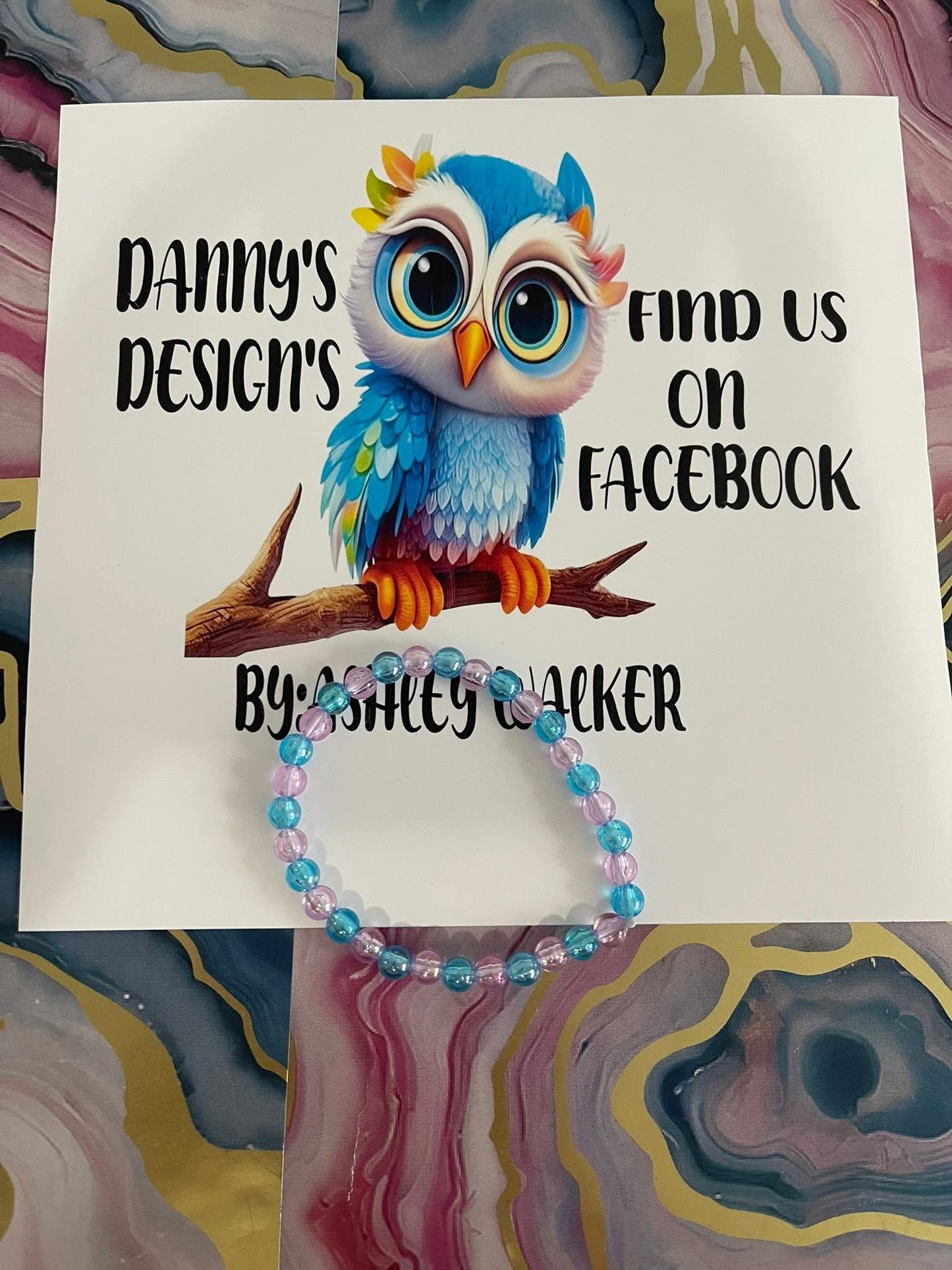 #150 Baby Blue & Violet~~Bracelet