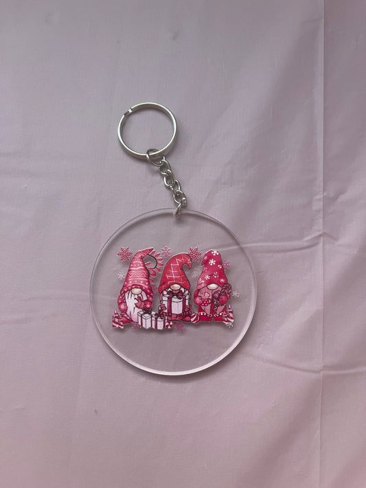 #07 Pink Gnomes~~Keychain