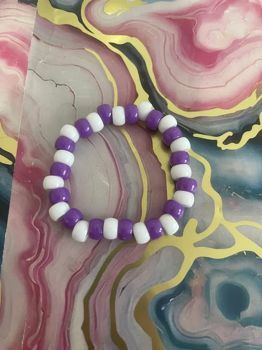 #97 White & Purple~~Bracelet