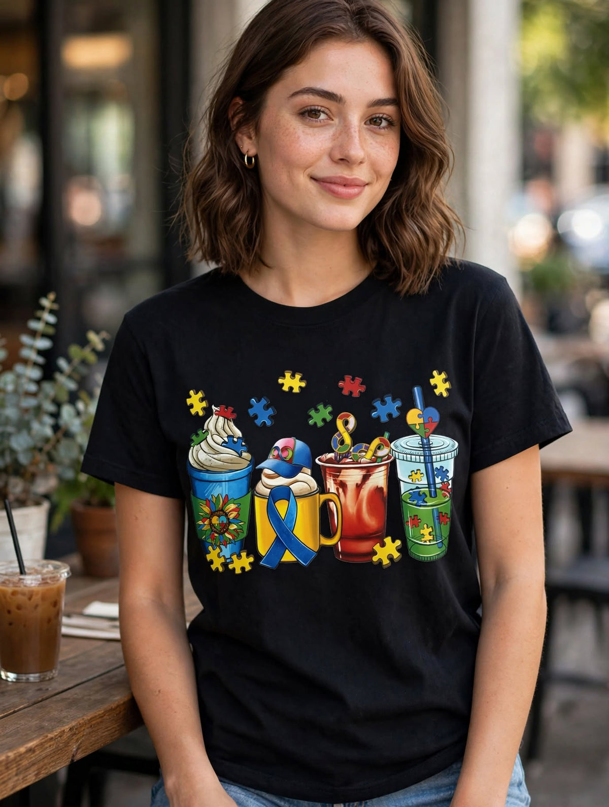 Coffee Autism-Dtf T-shirt Design