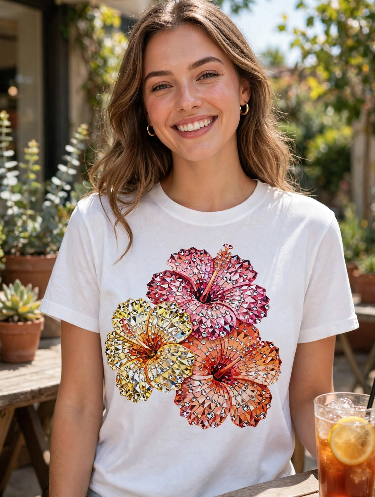 Hibiscus Bling-Dtf T-shirt Design