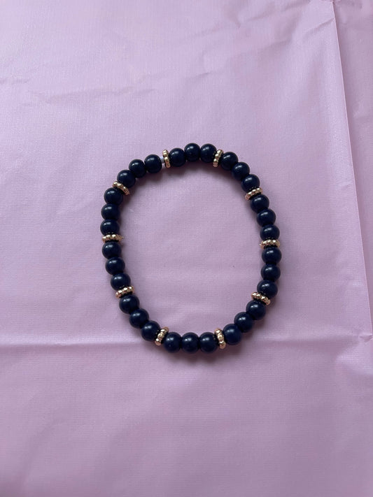 #102 Dark Blue & Gold~~Bracelet