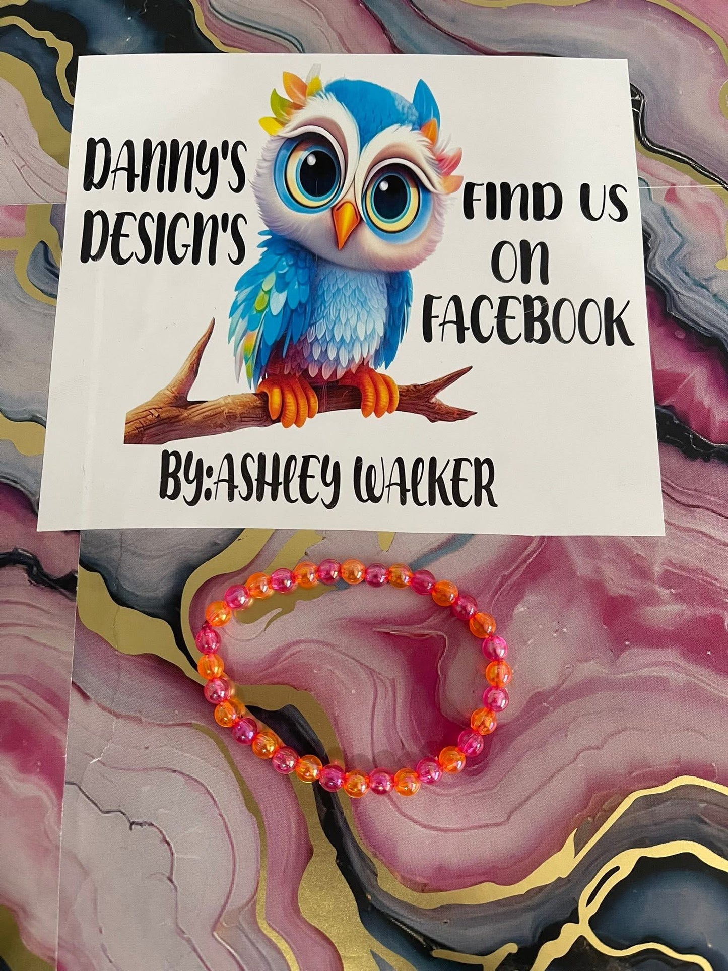 #78 Orange & Hot Pink~~Bracelet
