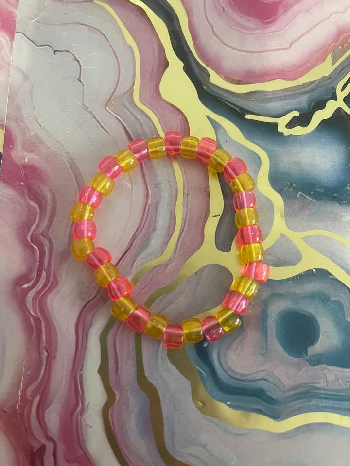 #75 Yellow & Pink~~Bracelet