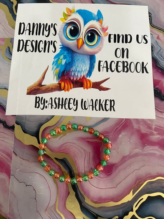 #81 Orange & Green~~Bracelet