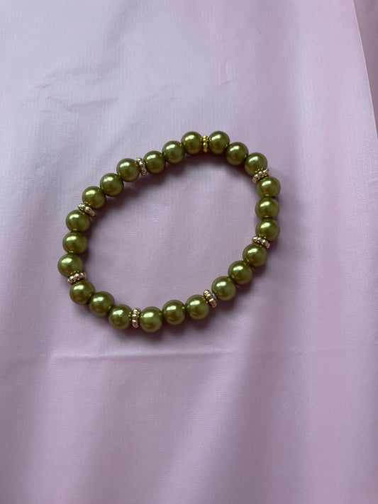 #103 Light Green & Gold~~Bracelet