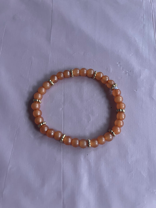 #142 Dark Orange & Gold~~Bracelet