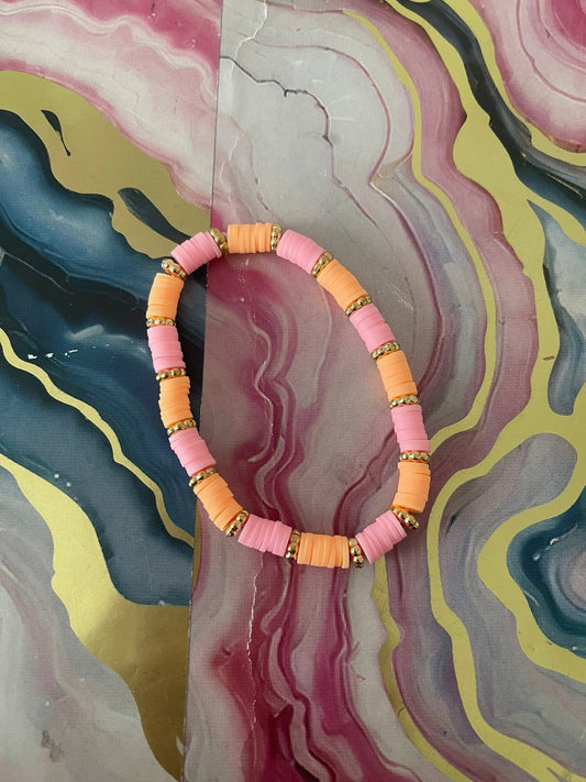 #01 Peach & Baby Pink~~Bracelet