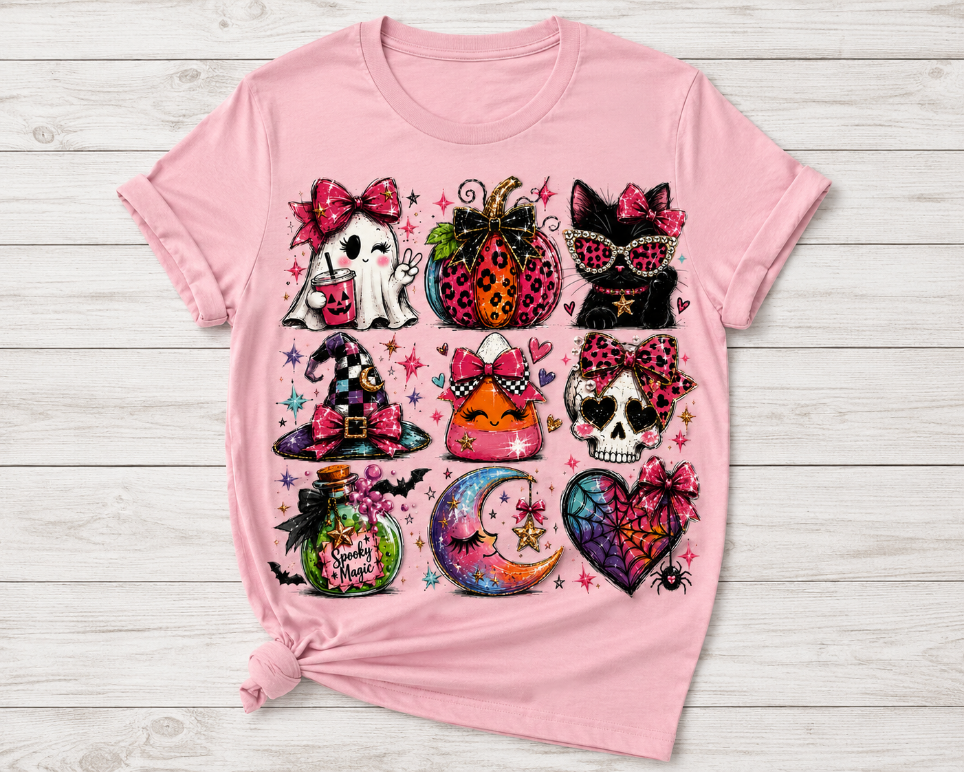 Ghost Cat Coquette-DTF Tshirt Design