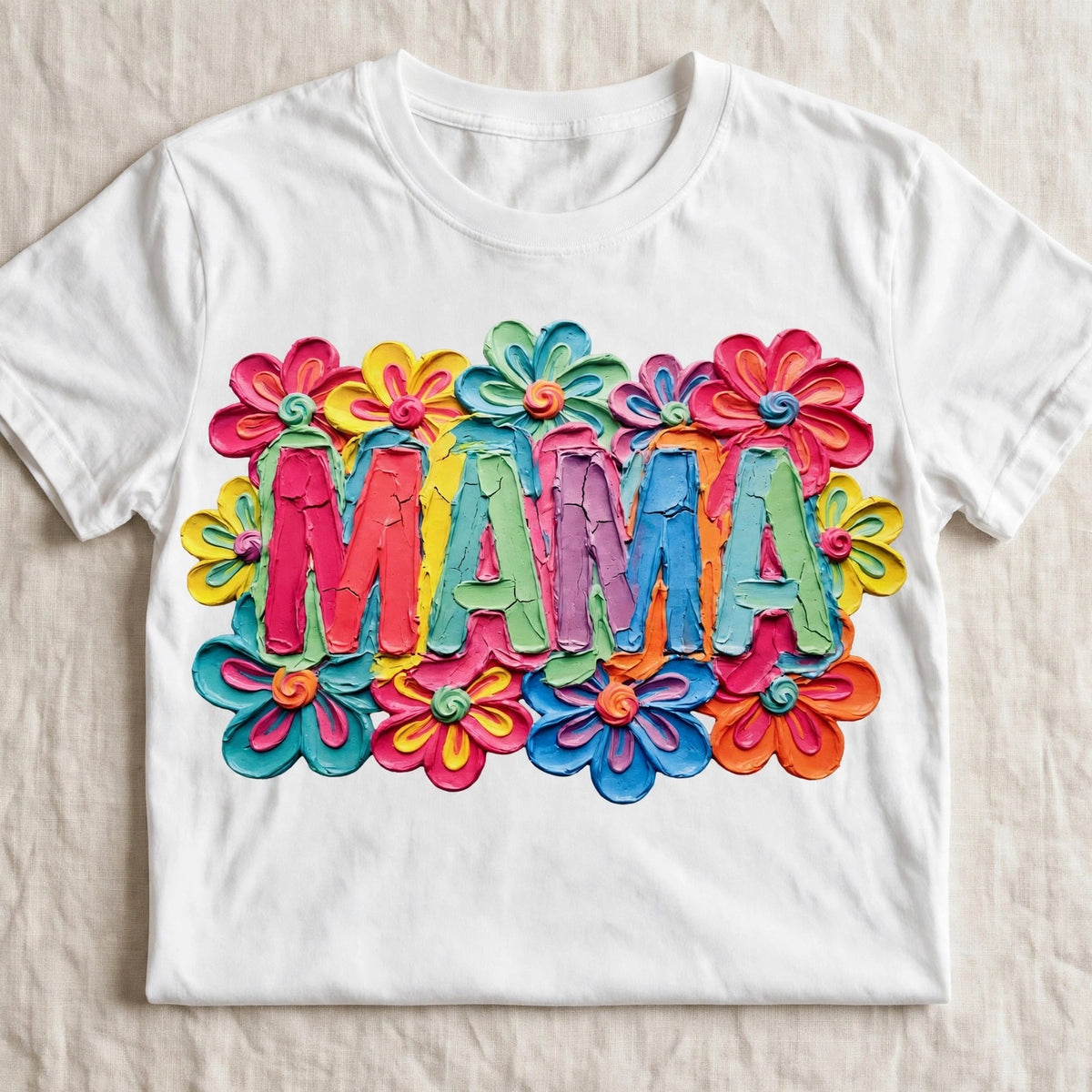Painted Floral Mama-Dtf T-shirt Design