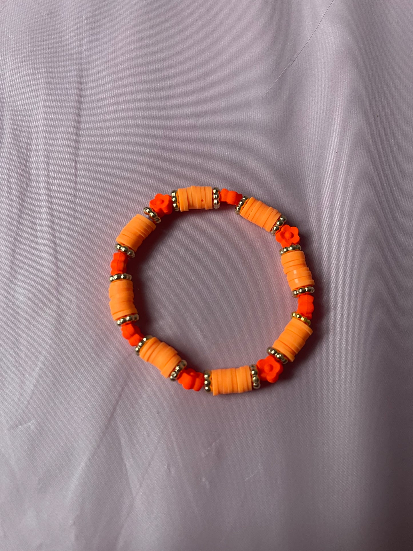 #188 Orange Flowers~~Bracelet
