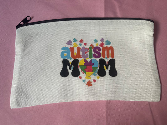 Autism Mom Puzzle Heart~~Pouch Bag