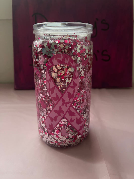 Butterfly BC Awareness - 16oz Snow Globe Cup