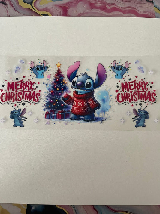 #82 Blue Guy Christmas~~UV DTF CUP WRAP