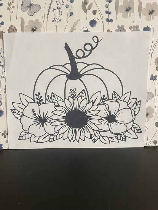 Flower Pumpkin~~Screen Print T-shirt Design