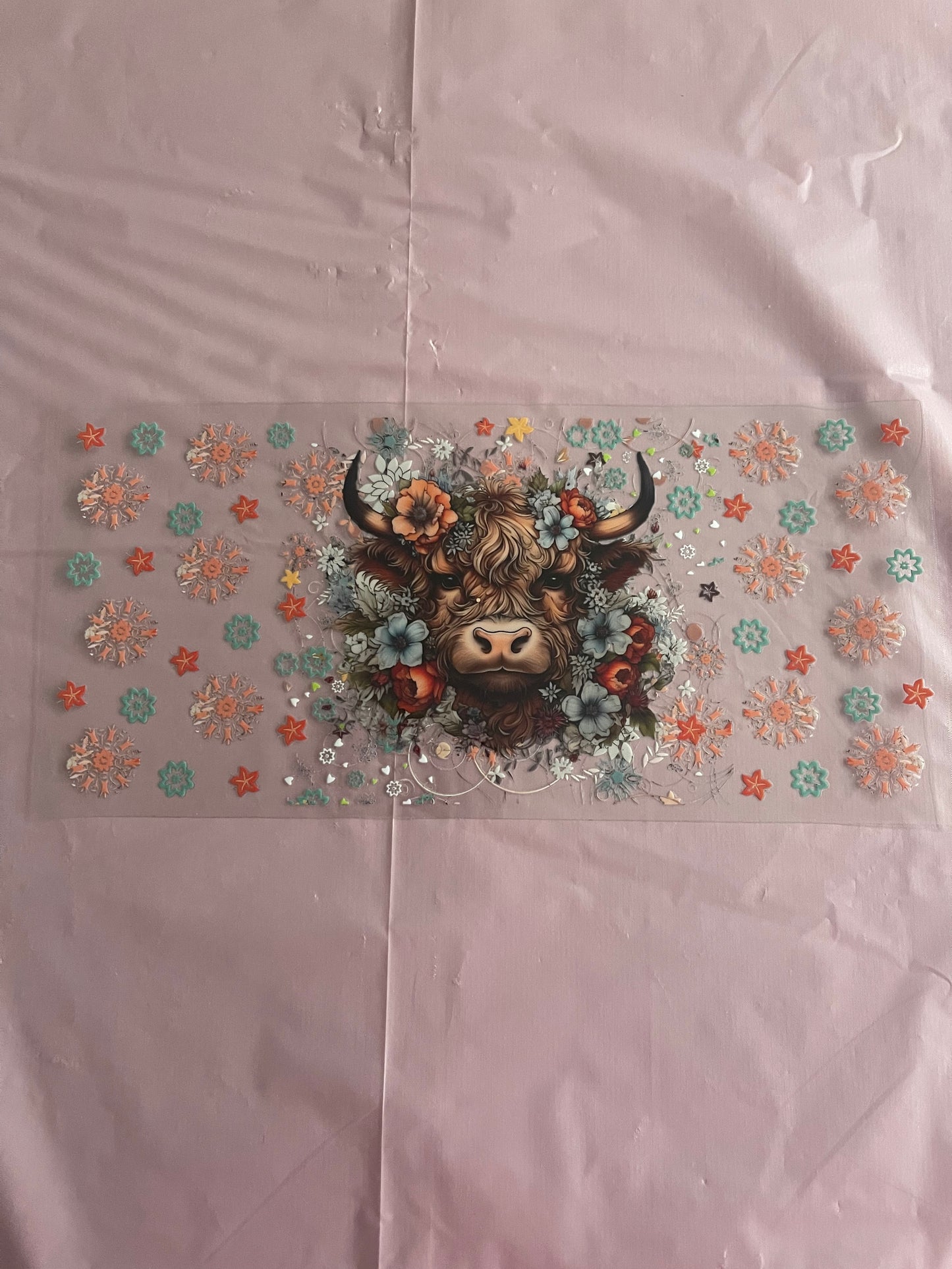 #87 Floral Cow~~UV DTF CUP WRAP